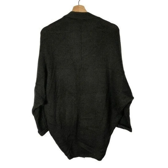 Boutique L Love Dark Gray Drape Front Knit Cardigan Sweater S/M - Picture 2 of 4